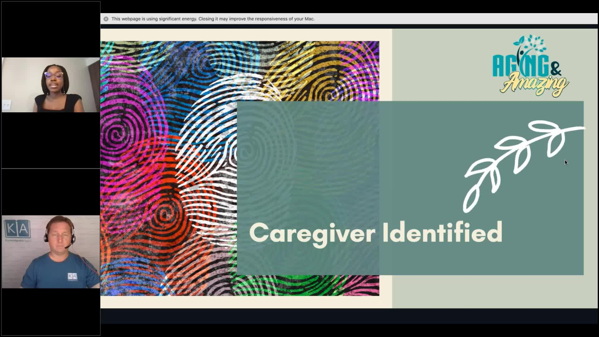Knowledgeable Aging: "Caregiver Identified"